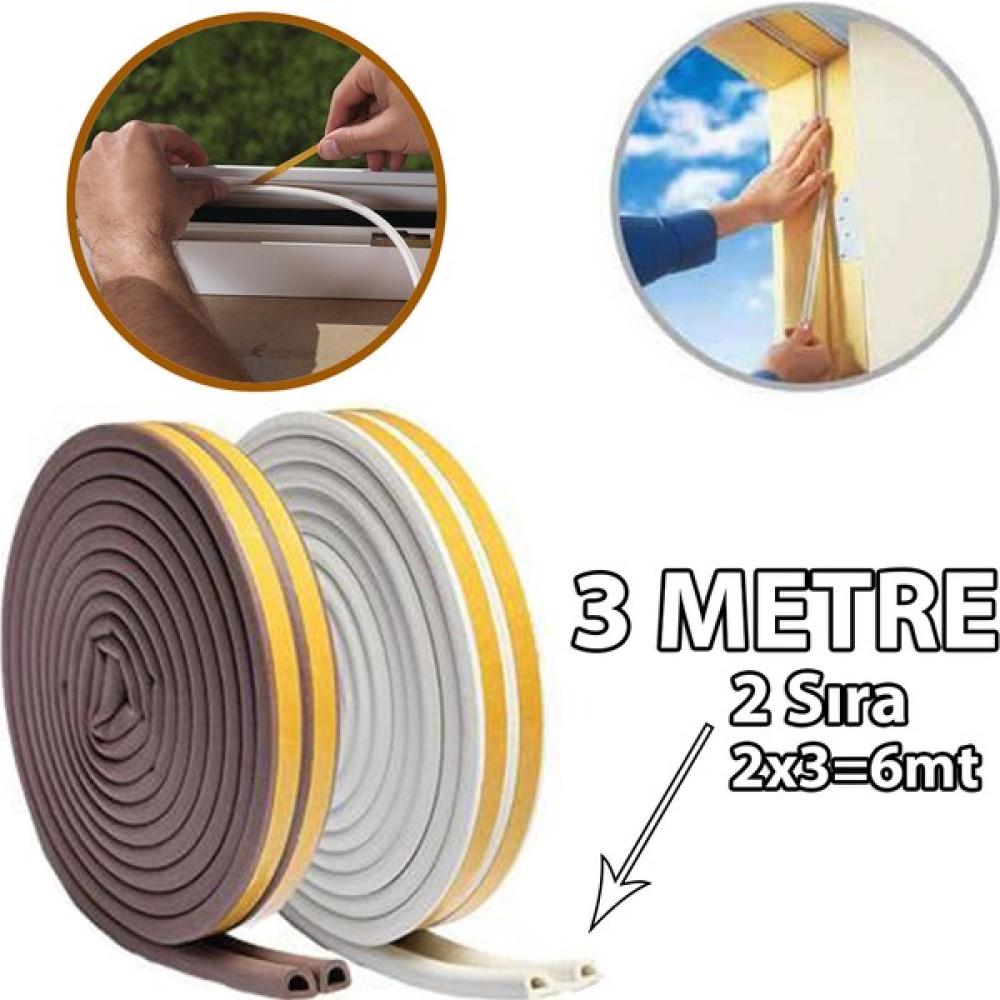 Linex Kapı Pencere Izolasyon Fitili Bandı Kahve Beyaz 3 Metre Oto, Bahçe, Yapı Market Fiyatı