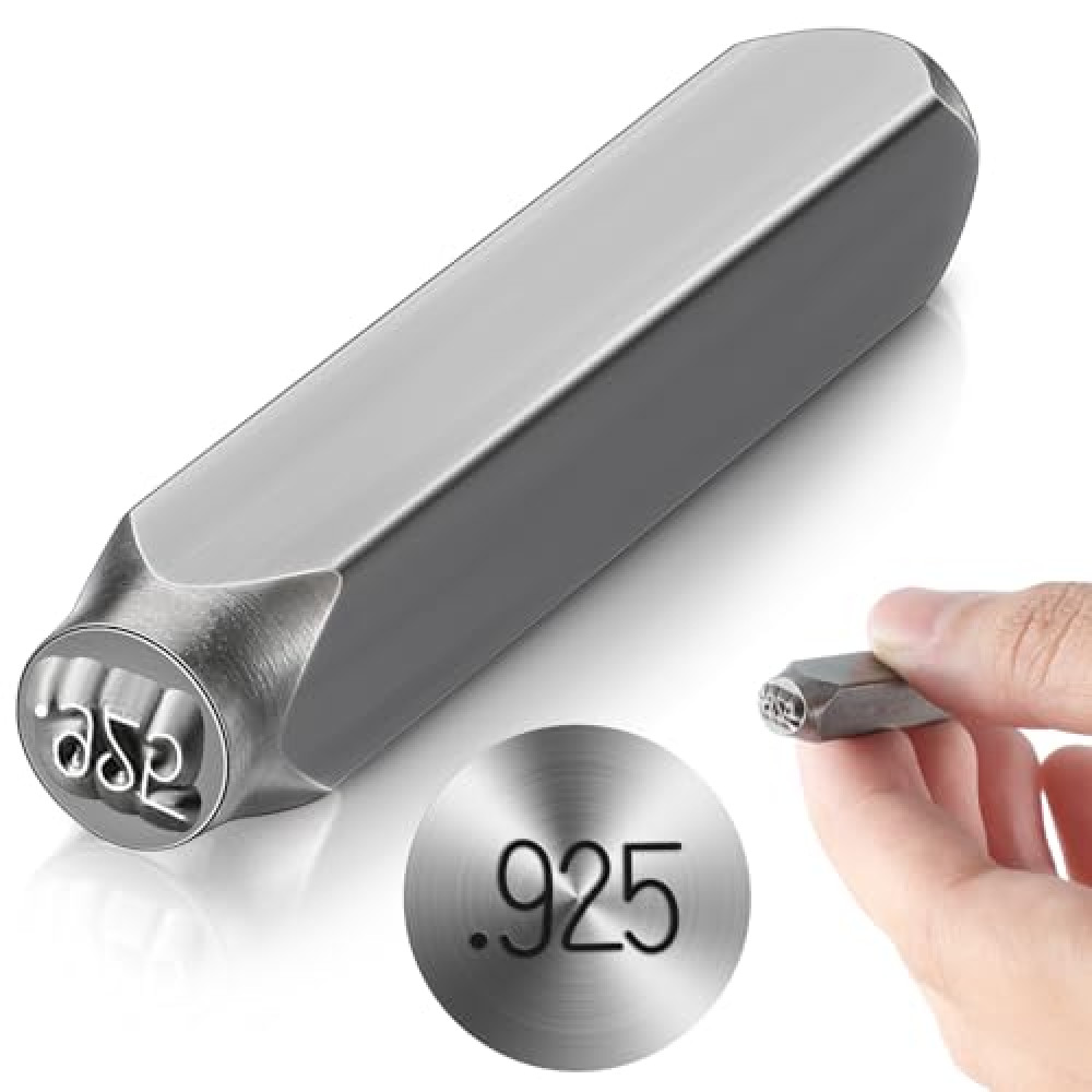Lingvee 1/4" Jewelry Metal Stamp, 925 Steel Design Metal Stamp Punch for Custom Jewelry & Soft Metals