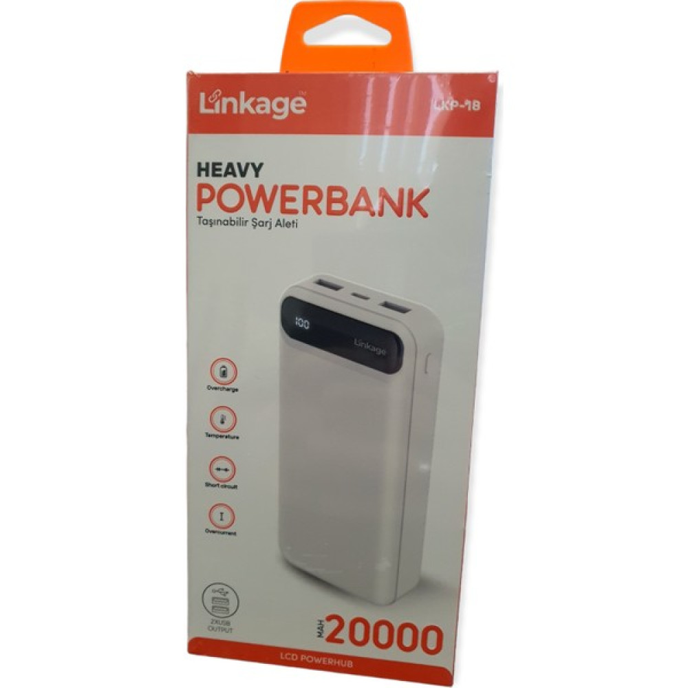 Linkage Cmk Lkp-18 Dijital Şarj Göstergeli 20.000 Mah Powerbank - Beyaz Taşınabilir Şarj Cihazı - Powerbank Fiyatı