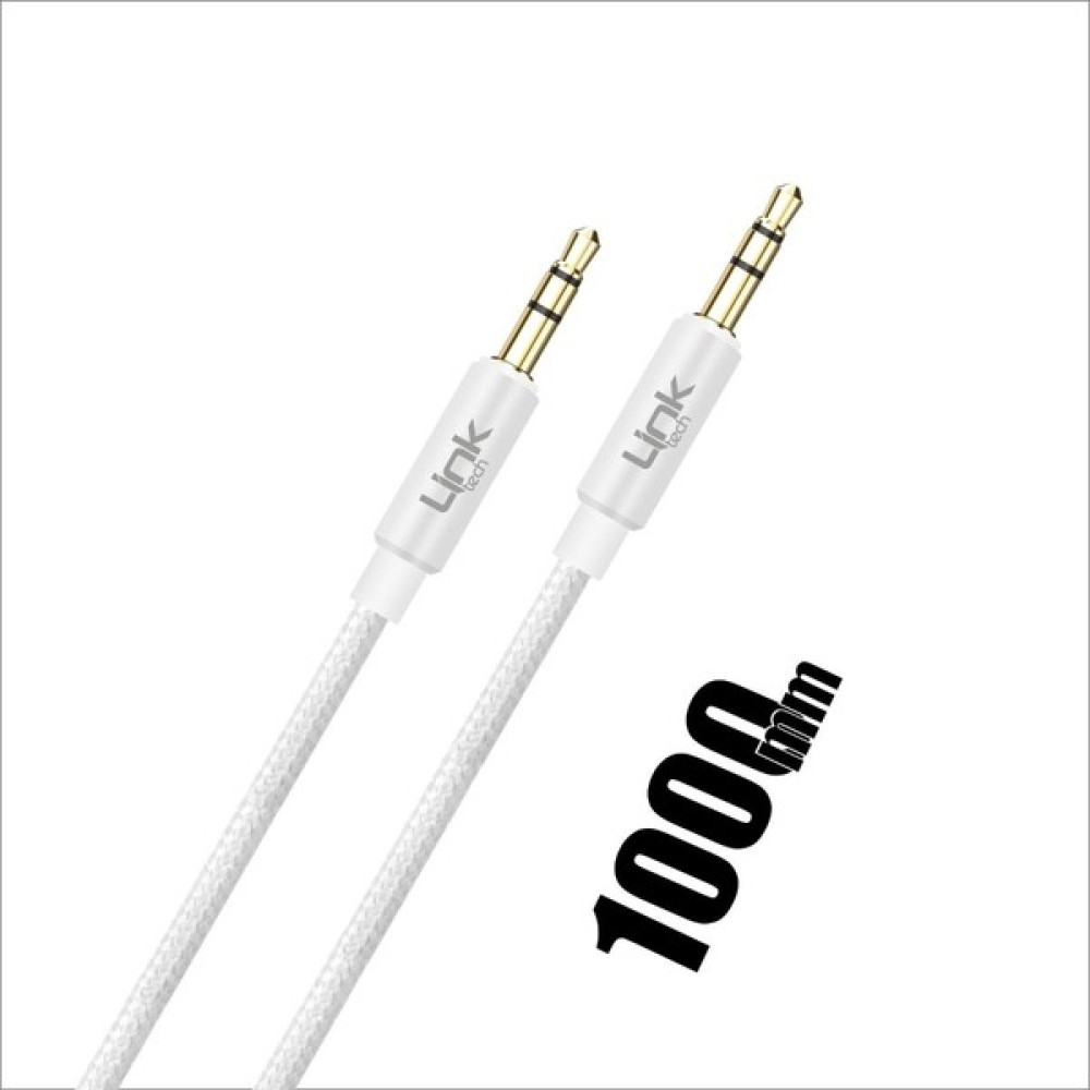 Linktech A577 Örgülü 3.5mm Jack Aux Kablo-Beyaz Görüntü Kablosu Fiyatı