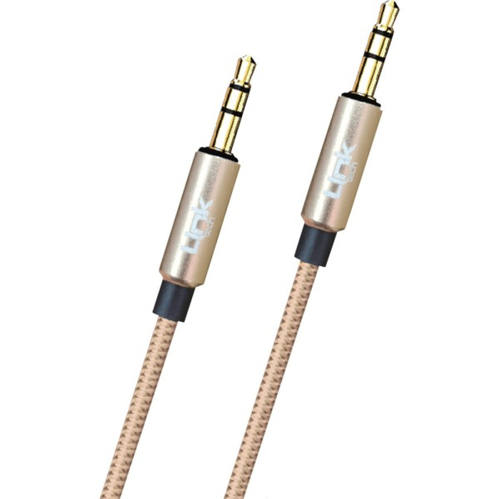 Linktech A580 3.5mm Aux Kablo Ses Aktarım Kablosu Örgü 2mt - Gold Cep Telefonu Kablosu Fiyatı