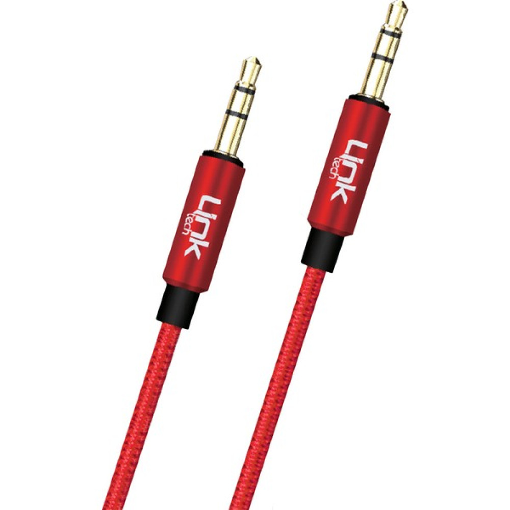 Linktech A580 3.5mm Aux Kablo Ses Aktarım Kablosu Örgü 2mt - Kırmızı Cep Telefonu Kablosu Fiyatı