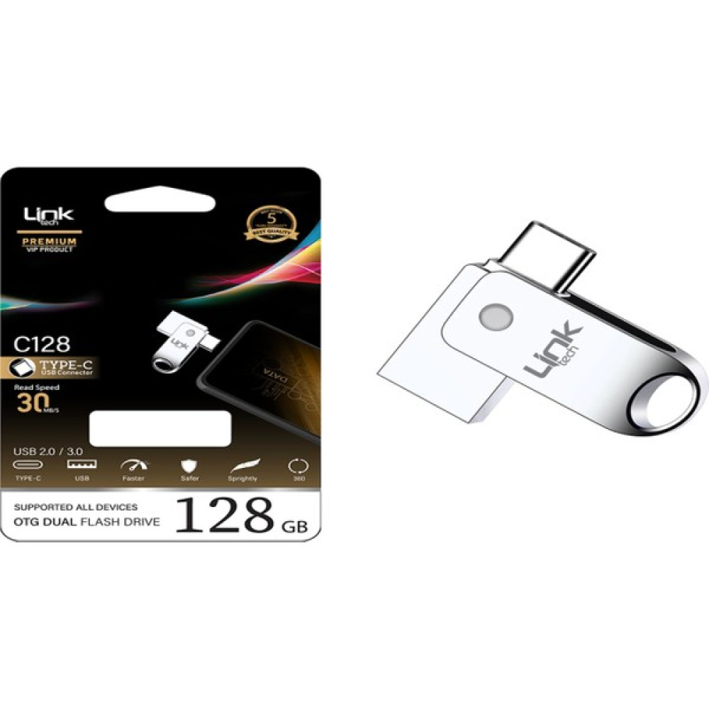 Linktech C128 Premium 128GB Type-C Otg Dual 30MB/S USB Bellek Telefon Yedek Parça Fiyatı