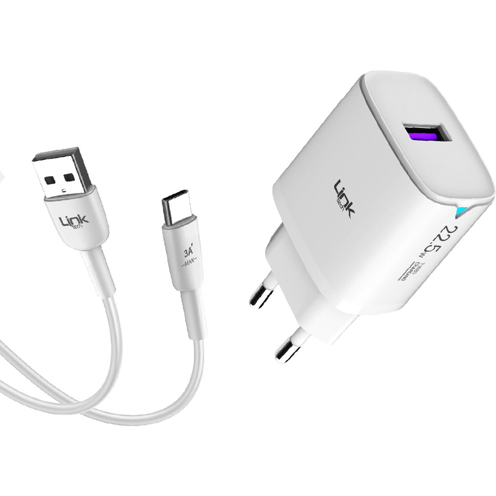 Linktech C306 22.5W Qc3.0 USB Çıkışlı Type-C Kablolu Şarj Aleti - Beyaz Bilgisayar Çevirici ve Adaptörü Fiyatı