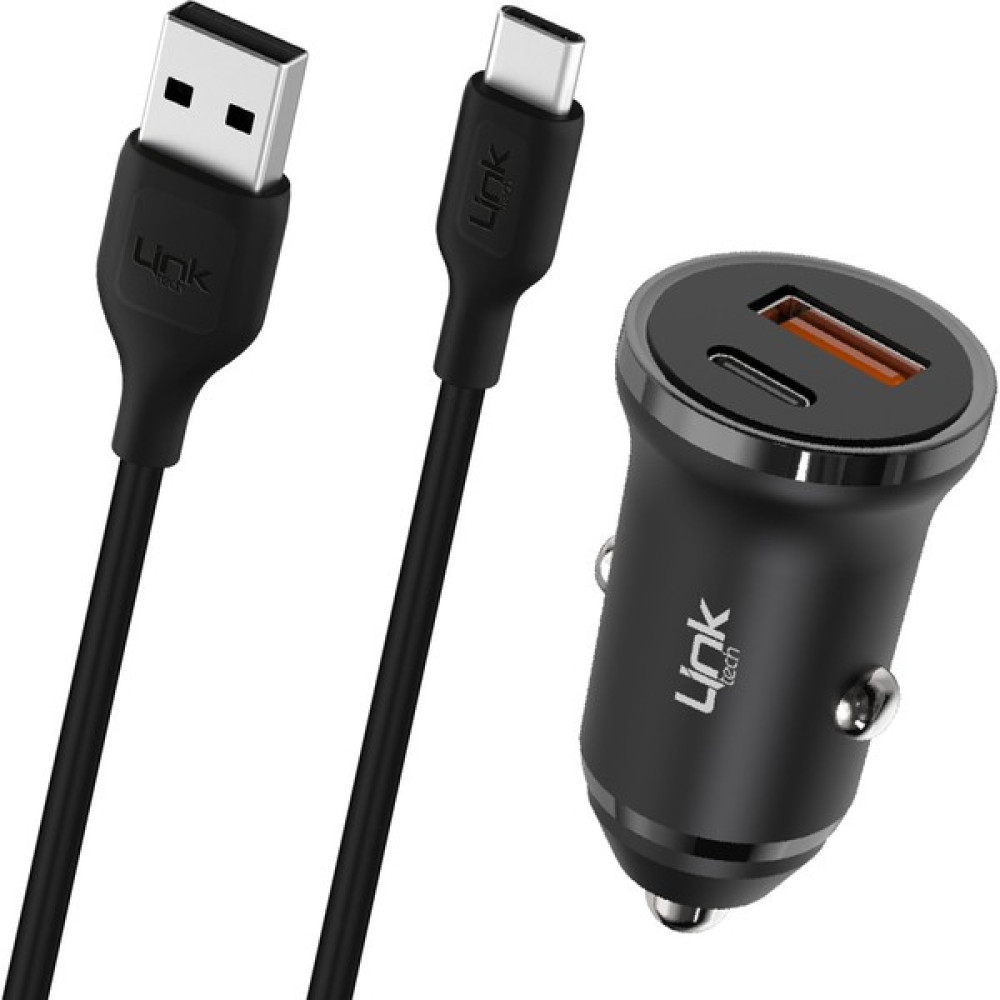Linktech C486E 20W Pd Type-C + USB Araç Şarj Cihazı + Type-C Kablo Set Siyah Cep Telefonu Araç Kiti Fiyatı