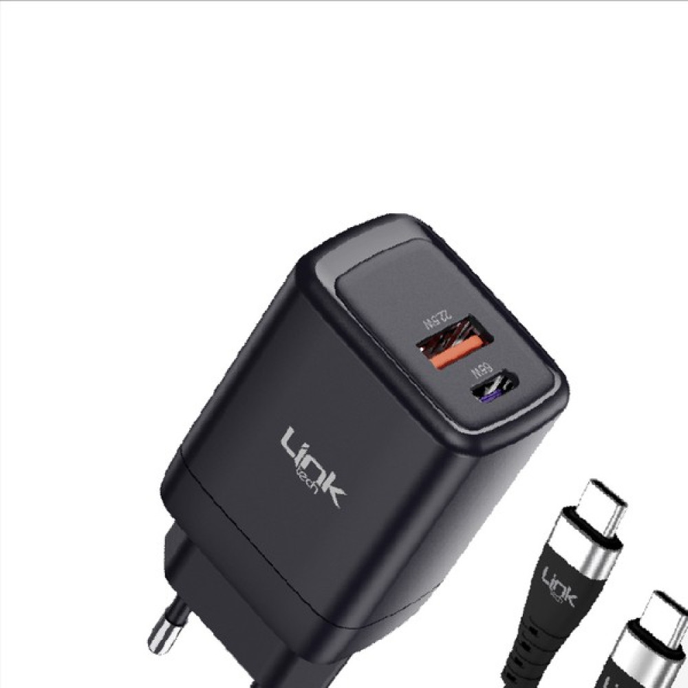 Linktech G865 Premium 65W Super Sı Gan Usb+Type-C Şarj Aleti Type-C Kablo Set Cep Telefonu Şarj Cihazı Fiyatı