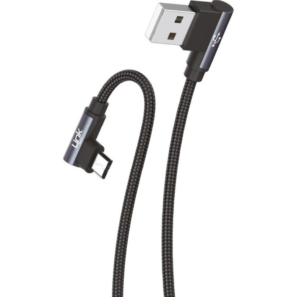 Linktech K592 Safe Micro USB 90 Derece Örgülü, Gamer, Oyuncu Şarj Kablosu - Gri Cep Telefonu Kablosu Fiyatı
