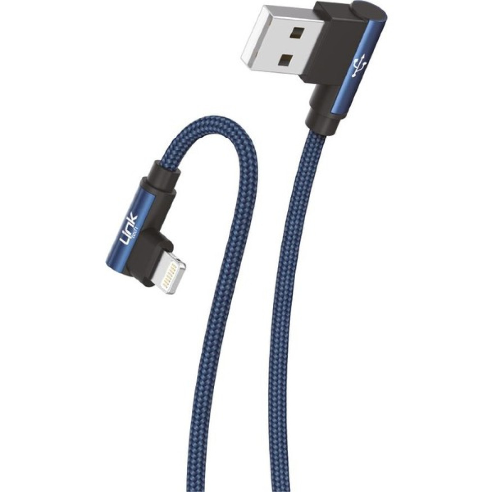 Linktech K593 Safe Lightning USB 90 Derece Gamer, Oyncu Şarj Kablosu - Mavi Cep Telefonu Kablosu Fiyatı