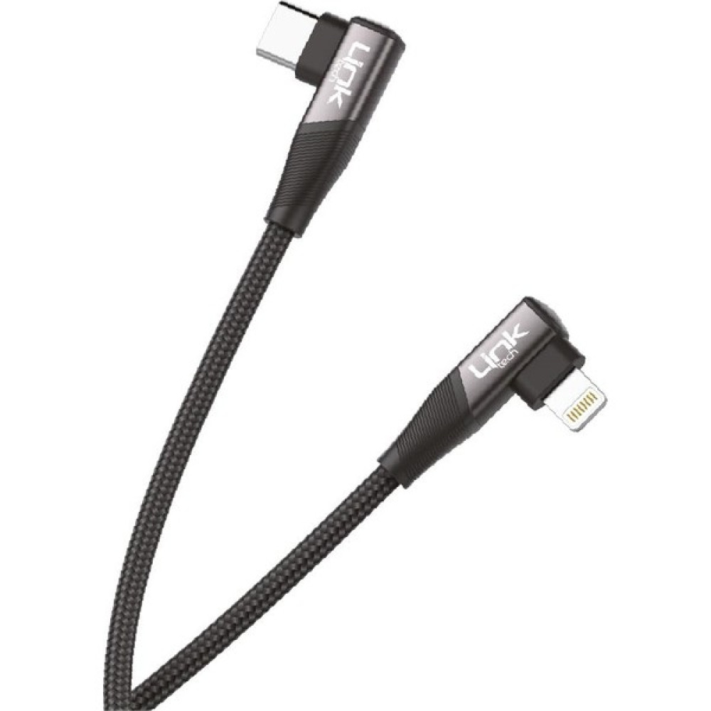 Linktech K596 27W Type-C - Lightning 90 Derece Data/şarj Kablosu 1.5mt - Siyah Cep Telefonu Kablosu Fiyatı