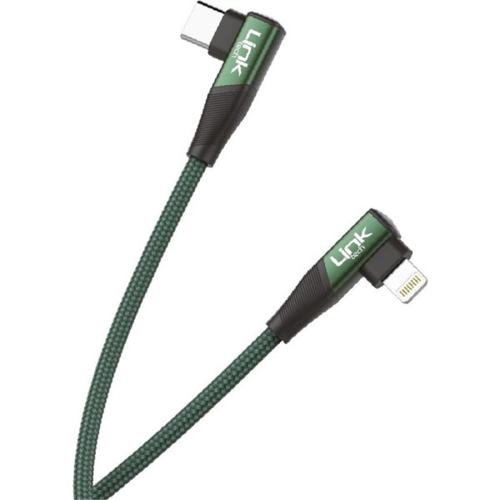 Linktech K596 27W Type-C - Lightning 90 Derece Data/şarj Kablosu 1.5mt - Yeşil Cep Telefonu Kablosu Fiyatı