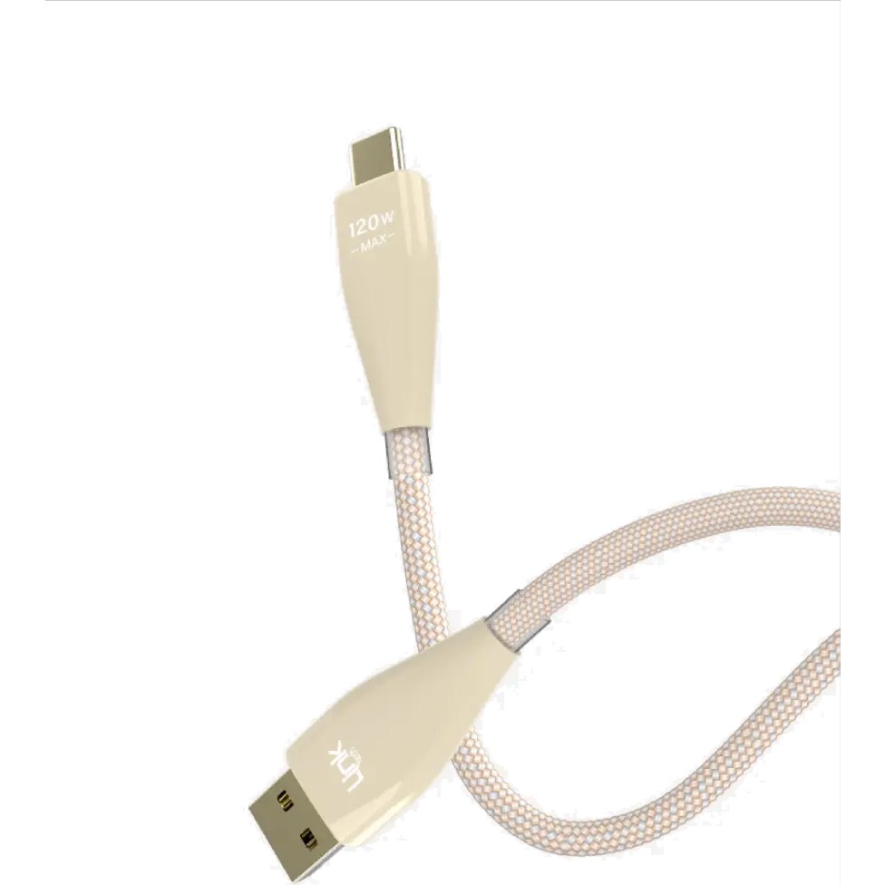 Linktech K691 120W Usb-A To Type-C Hızlı Örgü Data ve Şarj Kablosu - Krem Bilgisayar Çevirici ve Adaptörü Fiyatı