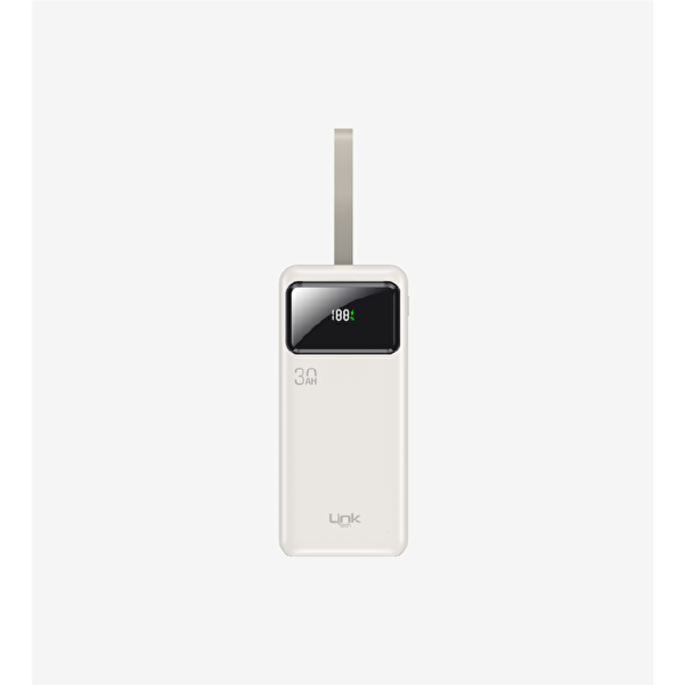 Li̇nktech Ld30 Strong Ekranlı 30.000 mAh Beyaz Powerbank Taşınabilir Şarj Cihazı - Powerbank Fiyatı