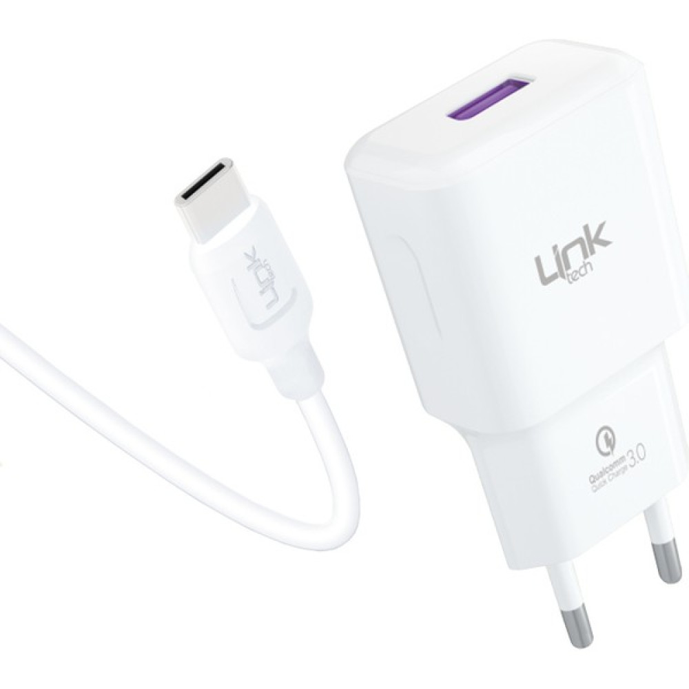 Linktech T443E Strong 18W Qc3.0 Hızlı Şarj Aleti Type-C Kablo Set - Beyaz Cep Telefonu Şarj Cihazı Fiyatı
