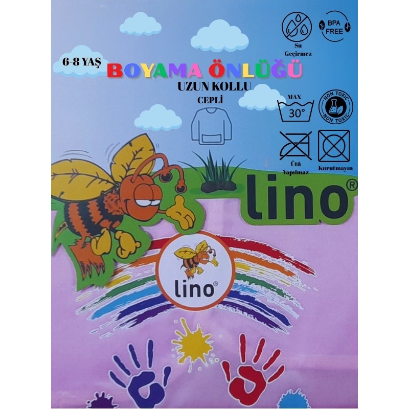 Lino Boyama Önlüğü 6-8 Yaş Su Geçirmez Resim Önlüğü - Açık Pembe Diğer Fiyatı
