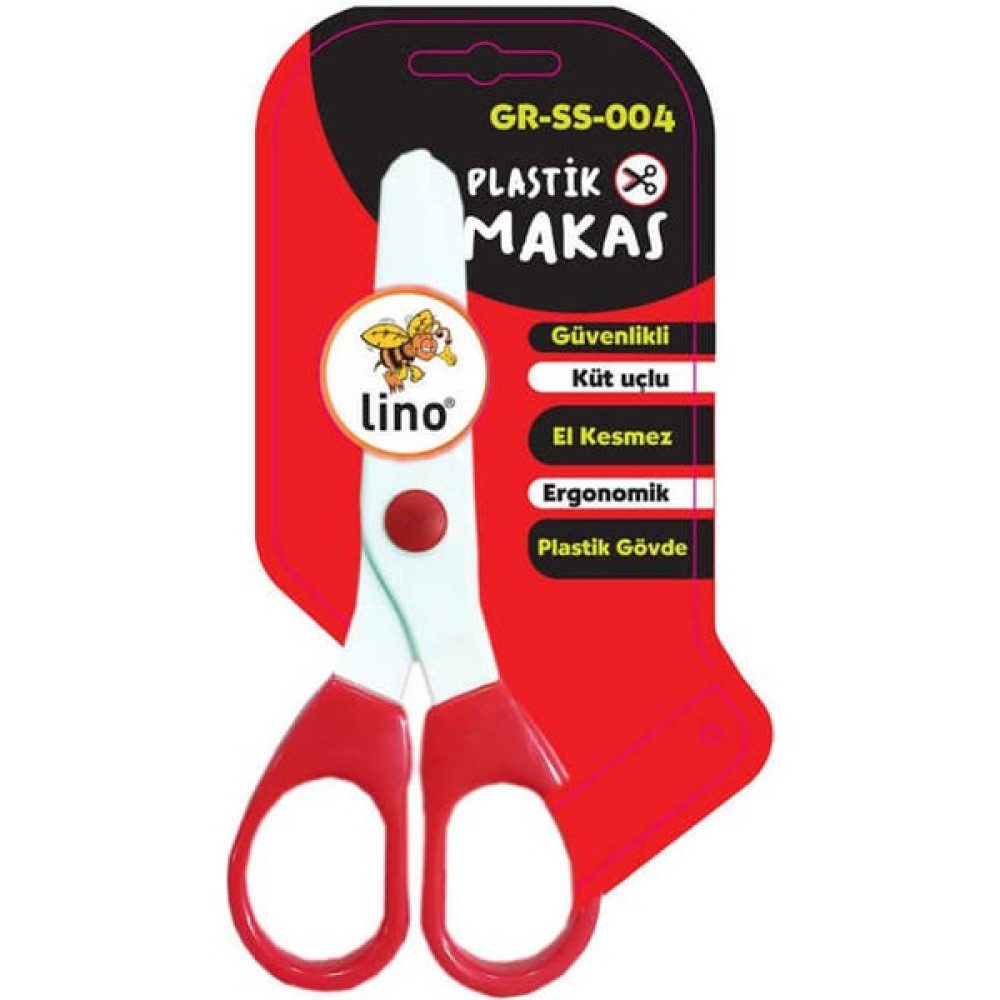 Lino Plastik Çocuk Makası Kırmızı-Beyaz Makas Fiyatı
