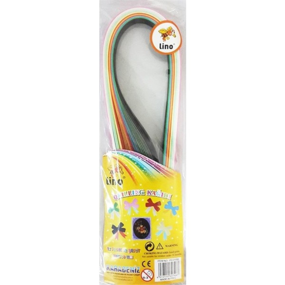 Lino Quiling 10 X 500 Mm 12 Renk 72 Şerit - Pd-010Q-3 Elişi Kağıdı Fiyatı