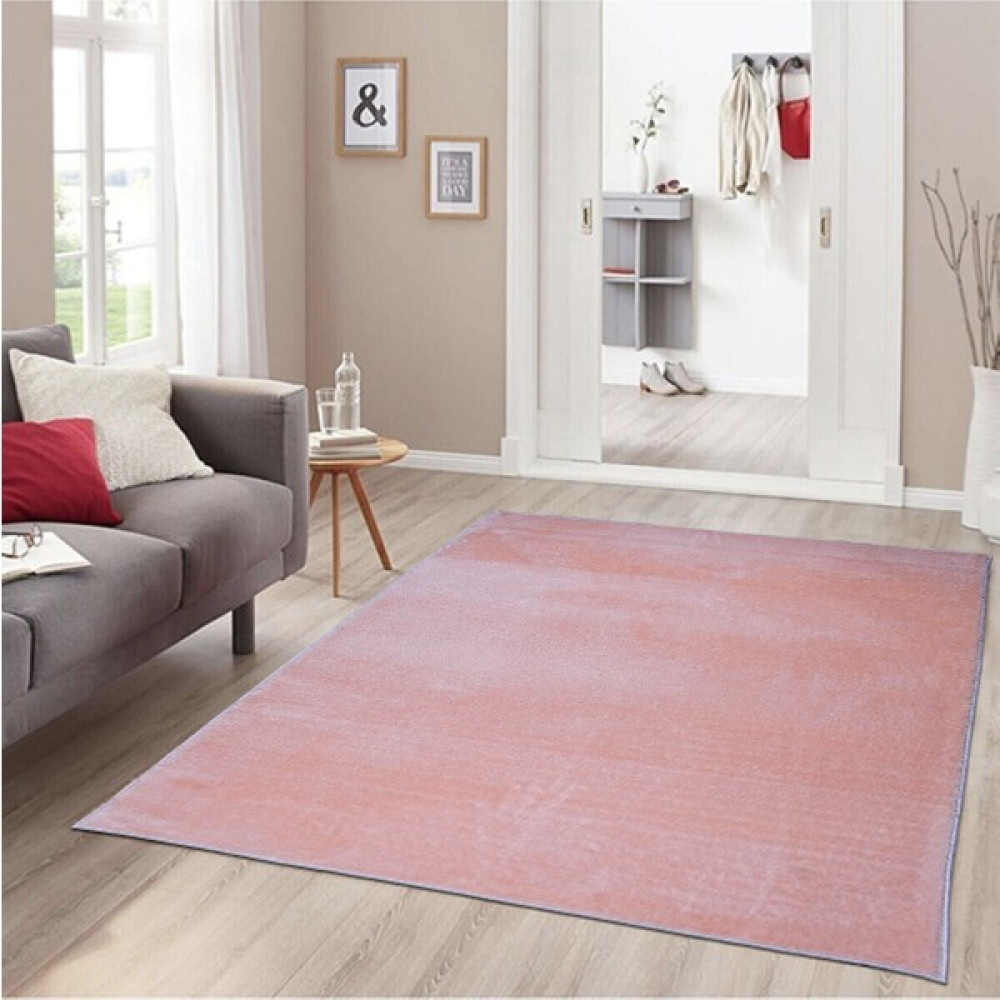 Linos Home Pembe, Peluş, Antibakteriyel, Kaymaz Taban Post Halı - 80 x 100 cm - Pembe Salon Halısı Fiyatı