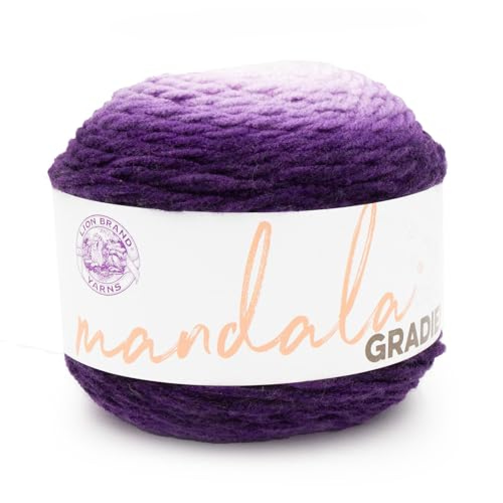 Lion Brand Yarn Mandala Gradient, Multicolor Yarn for Knitting, Crochet and Crafting, Purple, 1 Pack
