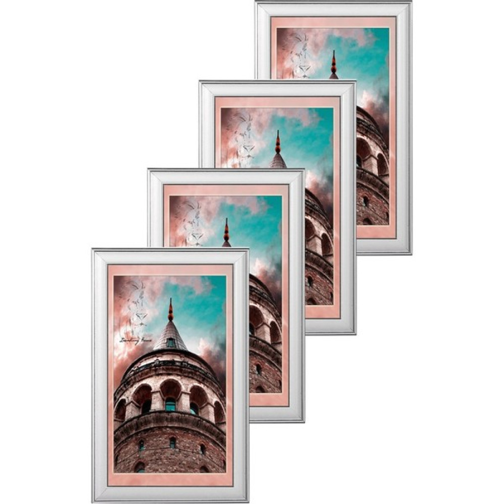 Lionking Home 4 Adet Beyaz Gümüş Çerçeve,sertifika,diploma,a4,belge - Ahşap - 21x30 Resim & Fotoğraf Çerçevesi Fiyatı