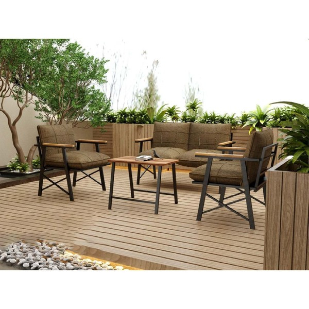 Lioon Art Bella Balkon Cafe Bahçe Takımı Metal Koltuk Takımı Bahçe Mobilyası Çay Seti 2+1+1+Sehpa Bahçe Mobilyası Takımı Fiyatı