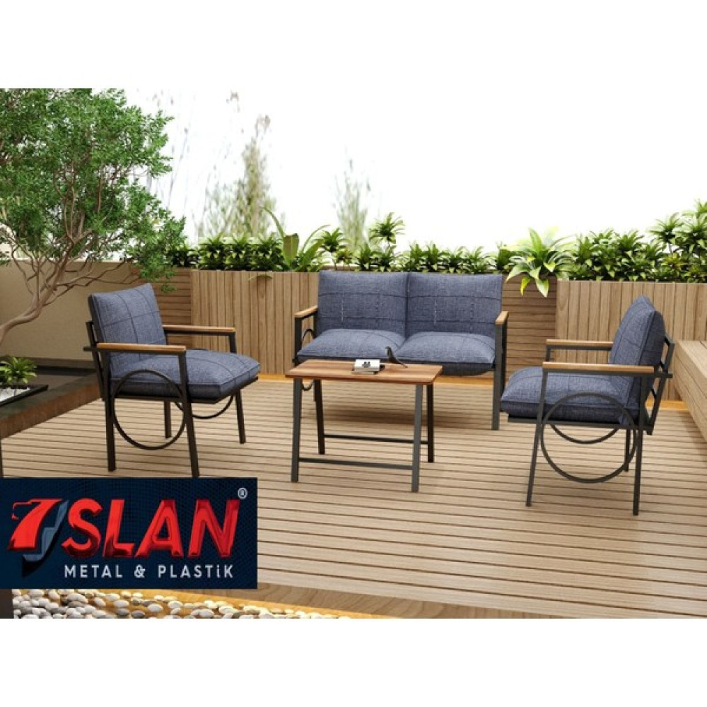 Lioon Art Merkür Model Balkon Cafe Bahçe Takımı Metal Koltuk Takımı Bahçe Mobilyası Çay Seti 2+1+1+Sehpa Bahçe Mobilyası Takımı Fiyatı