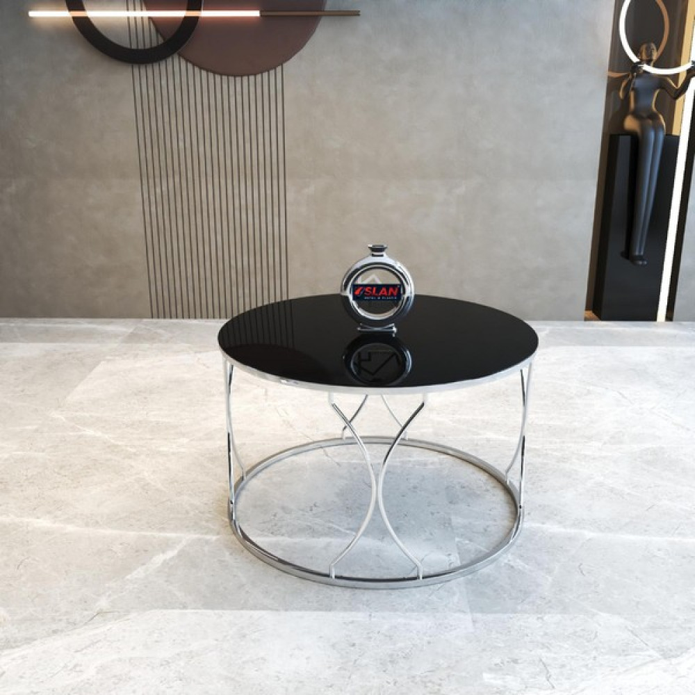 Lioon Art Rüya Model Gümüş Metal Ayaklı Temperli Cam Orta Sehpa Orta Sehpa Fiyatı