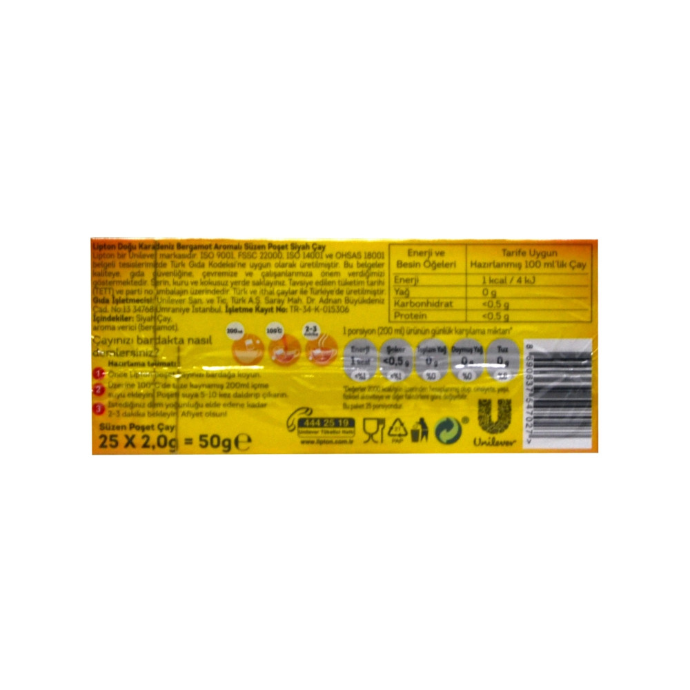 Lipton Bardak Çay 25'li Doğu Karadeniz