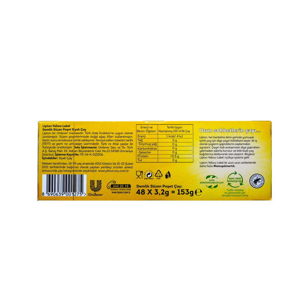 Lipton Yellow Label Demlik Çay 48'li