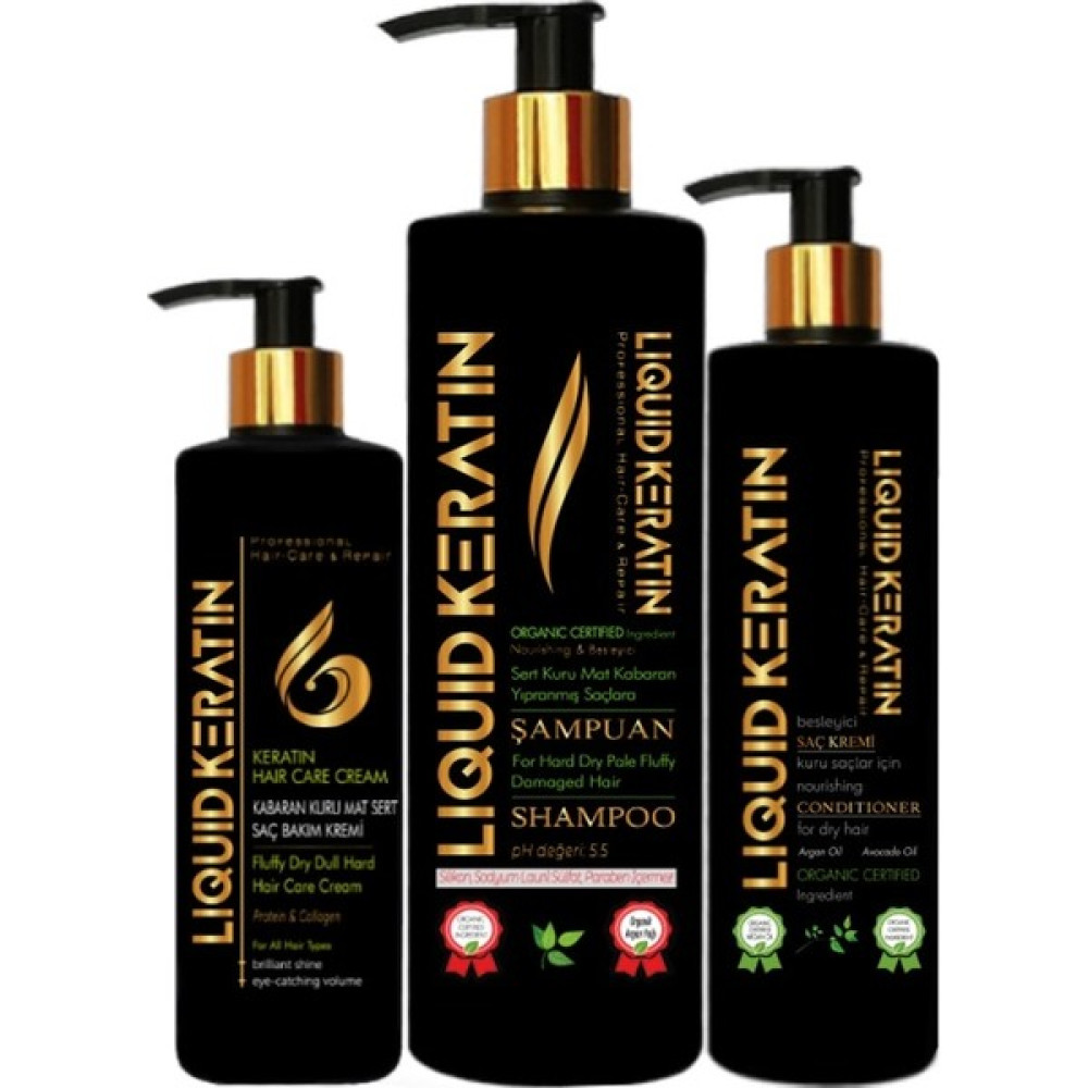 Liquid Keratin Kabaran Saç Keratin Bakım Seti 3'lü Saç Bakım Maskeleri & Serumlar & Spreyler Fiyatı