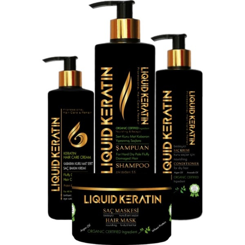 Liquid Keratin Kabaran Saç Keratin Bakım Seti 4'lü Saç Bakım Maskeleri & Serumlar & Spreyler Fiyatı