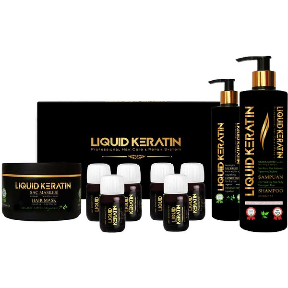 Liquid Keratin Saç Botoksu Yıpranmış Saçlara Keratin Yükleme Seti Serumlu 6 x 20 ml Saç Bakım Maskeleri & Serumlar & Spreyler Fiyatı