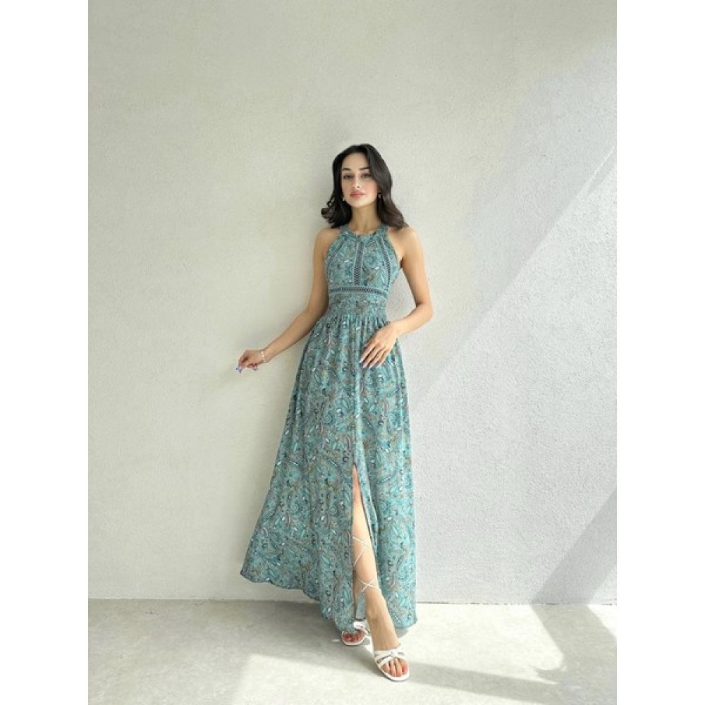 Lisaa Butik Şal Desenli Sırt Dekolteli Elbise Elbise Fiyatı