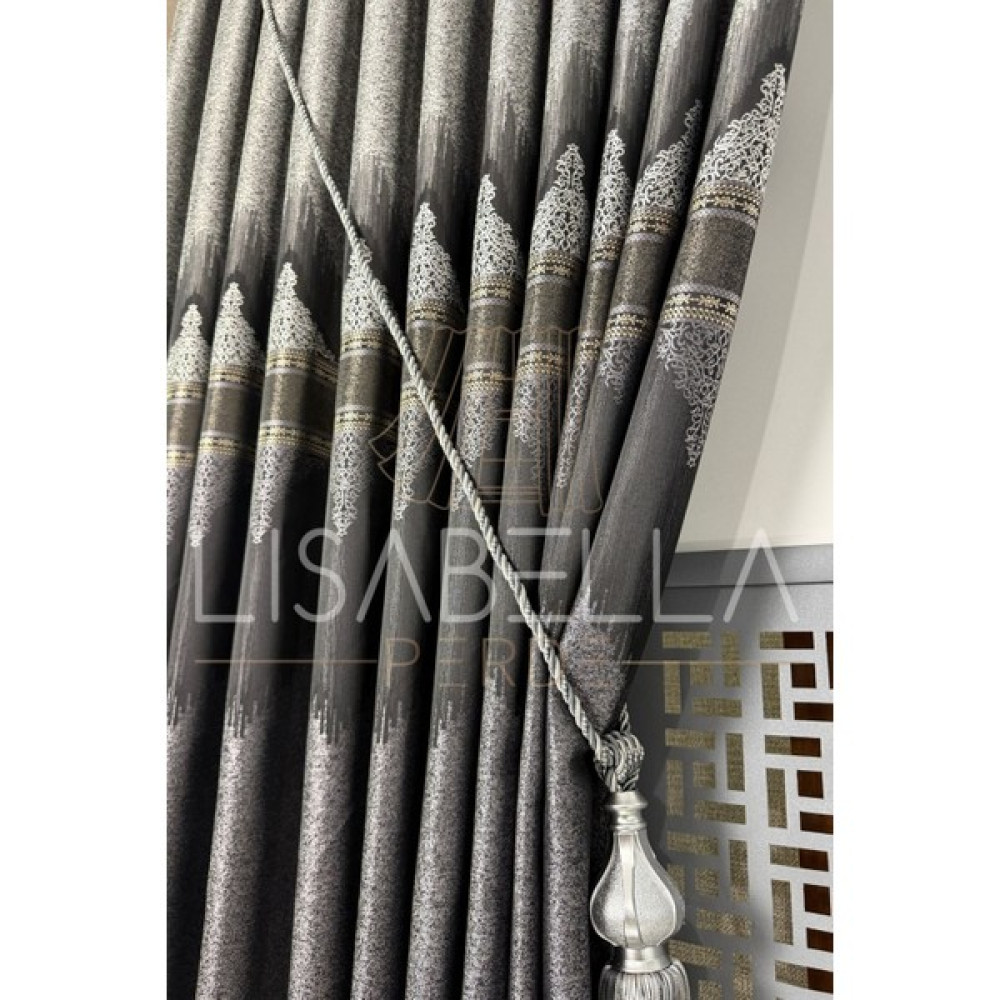 Lisabella Home Platinum Luxe Pano Fon Perde – 1/3 Sık Pile (Tek Kanat) - Gri - 30 x 30 cm Fon Perde Fiyatı