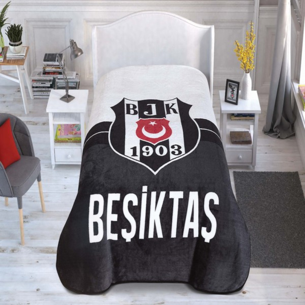 Lisanslı Beşiktaş 1903 Logo Battaniye - Renkli - 160 x 220 cm Battaniye Fiyatı