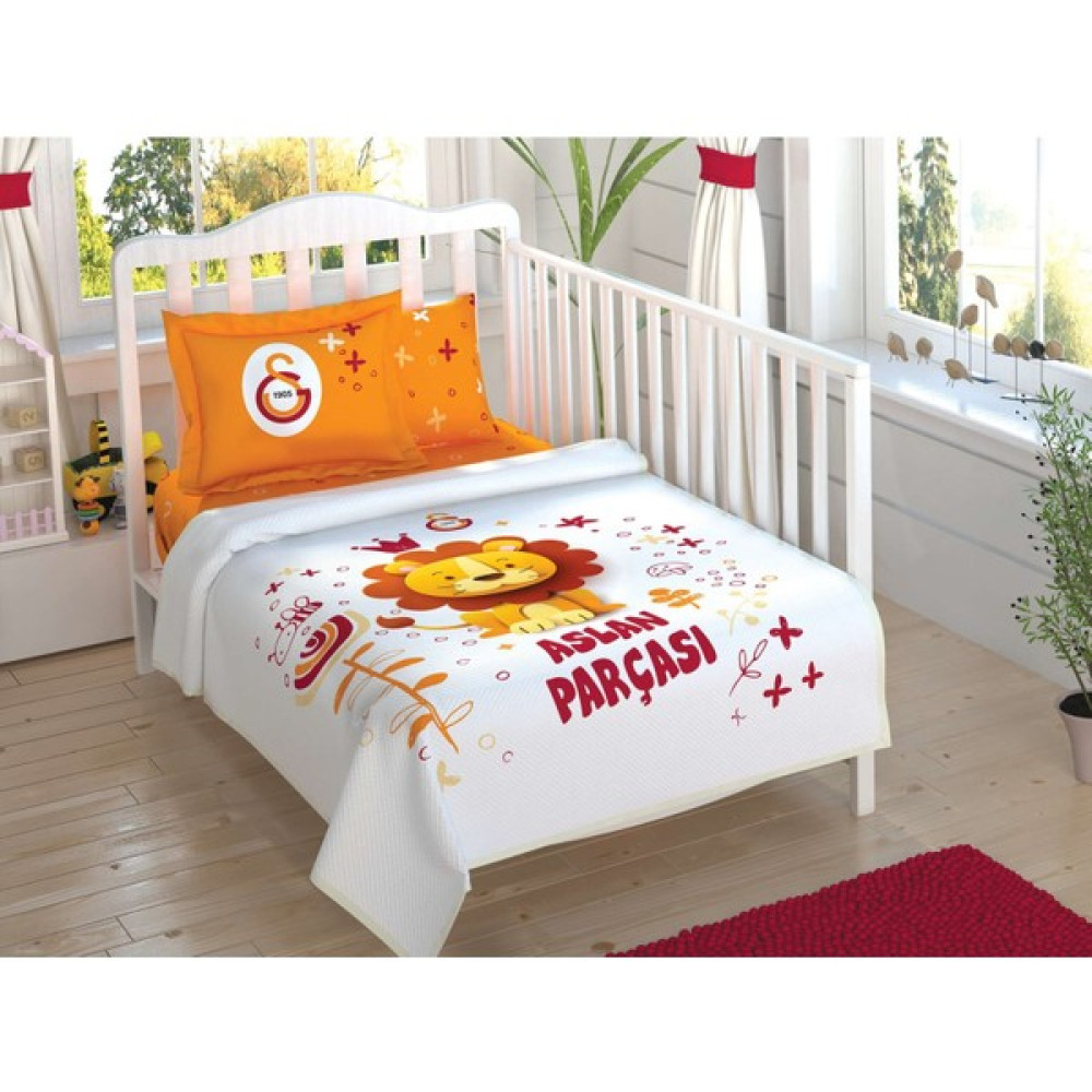 Lisanslı Taç Galatasaray Yavru Aslan Baby Pamuk Lisanslı Pike Takımı - Kırmızı Bebek Battaniyesi Fiyatı