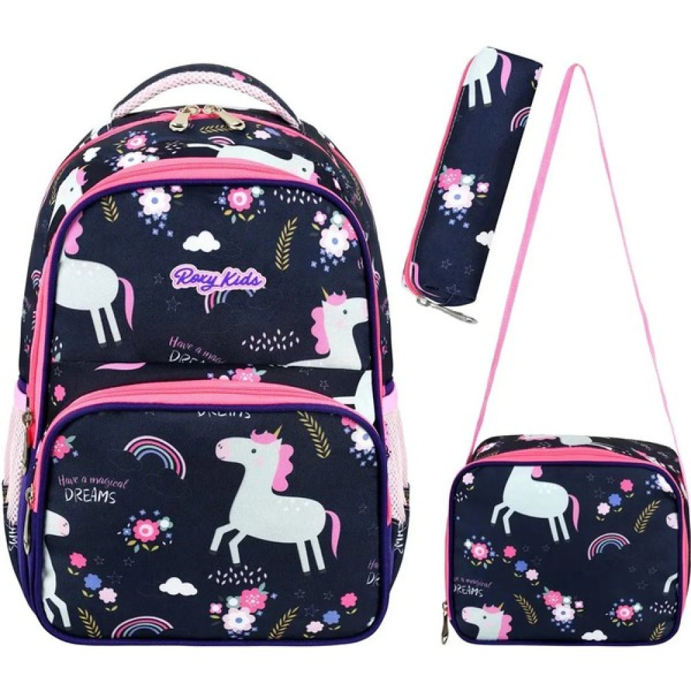 Lisanslı Unicorn 3'lü Set Ilkokul Çantası, Termal Beslenme Çantası ve Kalem Kutusu Seti Okul Çantası Fiyatı