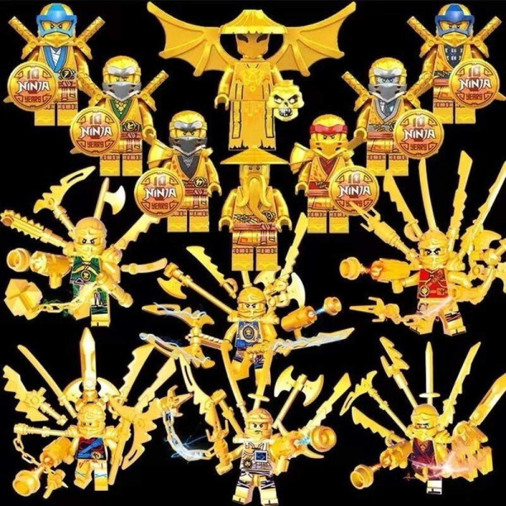 Liscop 10. Yıldönümü Gold Edition Ninja Motosiklet Ustaları Spinjitzu Jay Cole Kai Zane Lloyd Mini Figürler Yapı Taşları Çocuk Oyuncak (Yurt Dışından) Anne Bebek Oyuncak Fiyatı