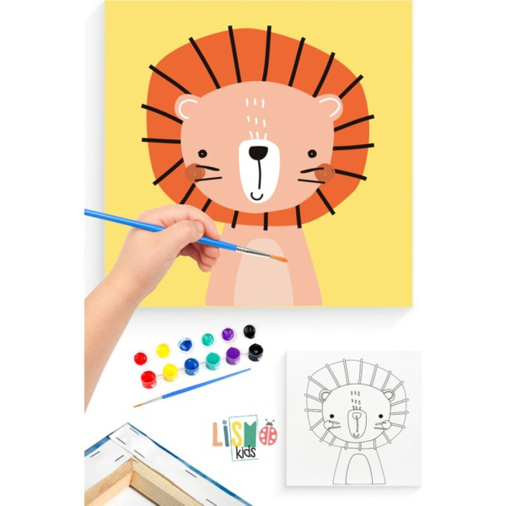 Lismo Kids Aslan Sayılarla Boyama Çocuk Hobi Etkinlik Seti Tuval Fırça Boya Sanatsal Malzemeler Fiyatı
