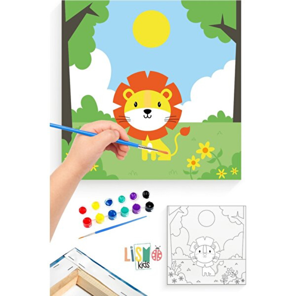 Lismo Kids Aslan ve Orman Sayılarla Boyama Çocuk Hobi Etkinlik Seti Tuval Fırça Boya Dahil Sanatsal Malzemeler Fiyatı