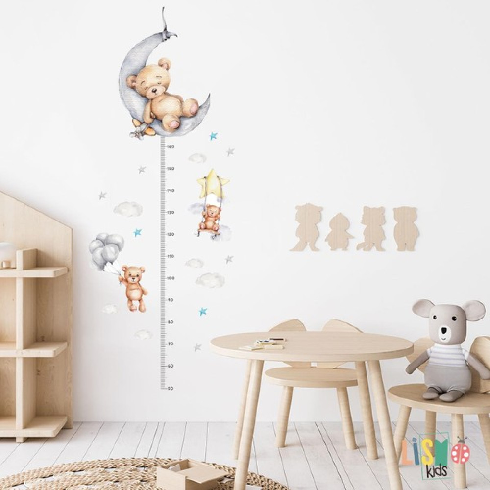 Lismo Kids Ayıcık Boy Ölçer Çocuk Odası Duvar Sticker Sticker Fiyatı