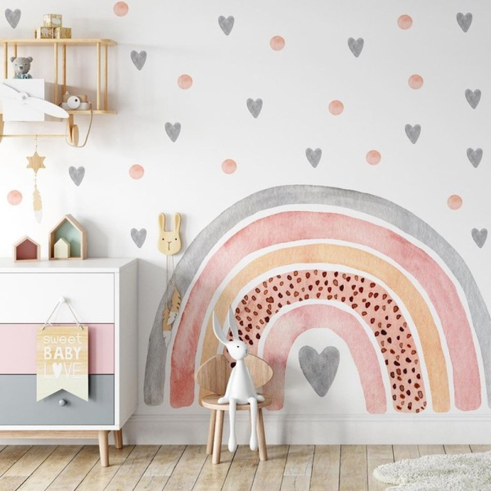 Lismo Kids Suluboya Gökkuşağı Duvar Stickerı - 100 x 100 cm - Renkli Duvar Stickerı Fiyatı