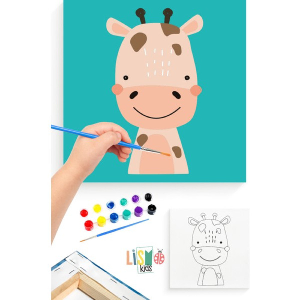 Lismo Kids Zürafa Sayılarla Boyama Çocuk Hobi Etkinlik Seti Tuval Fırça Boya Sanatsal Malzemeler Fiyatı