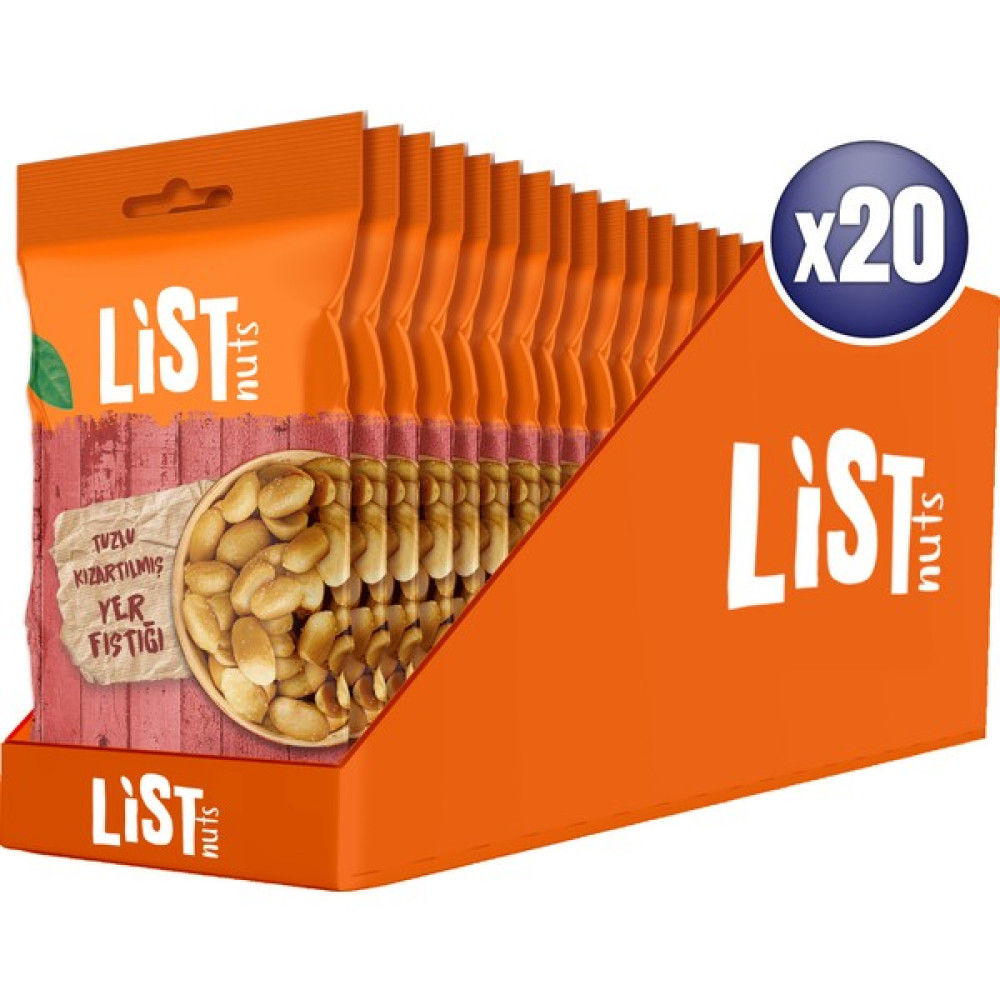 List Nuts Kızarmış Yer Fıstığı 20 x 40 G - 800 gr Kuruyemiş Fiyatı