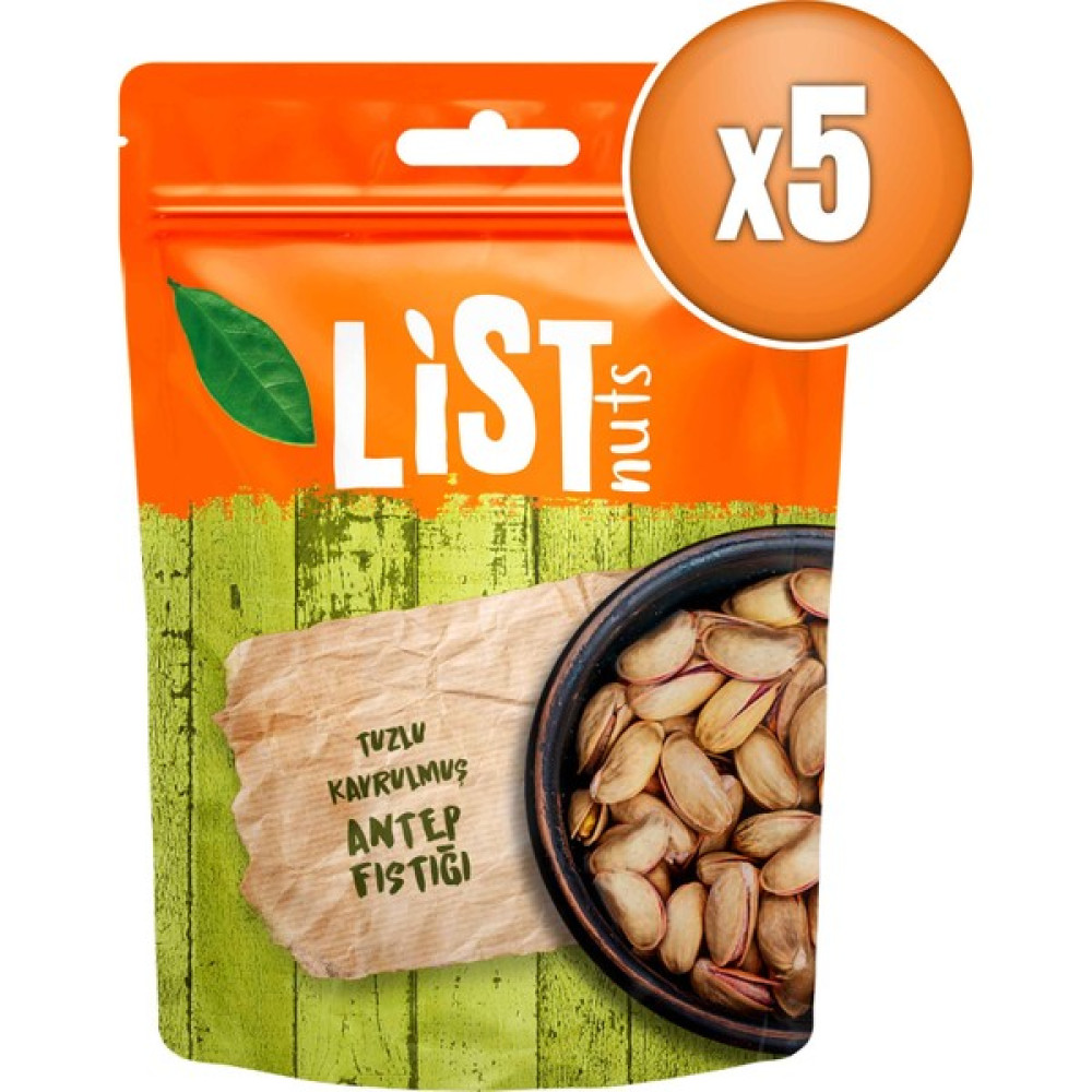 List Nuts Tuzlu Kavrulmuş Antep Fıstığı 5 x 140 gr - 700 gr Kuruyemiş Fiyatı