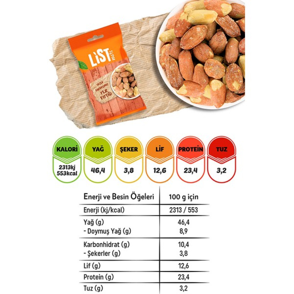 List Nuts Tuzlu Yer Fıstığı 10 x 35 gr Kuruyemiş Fiyatı