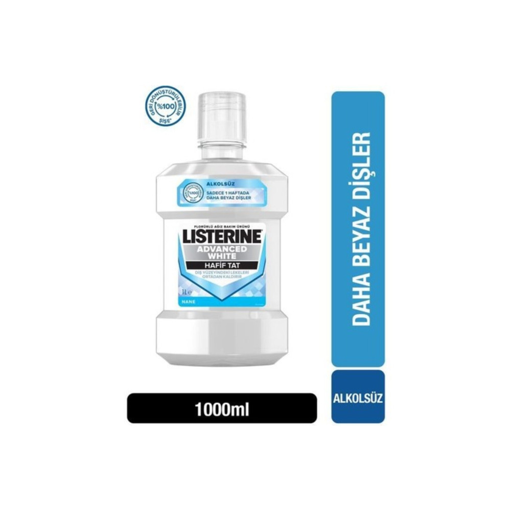 Listerine Advanced White hafif Tat ağiz Bakim Suyu 1000 ml Ağız Gargara ve Spreyi Fiyatı