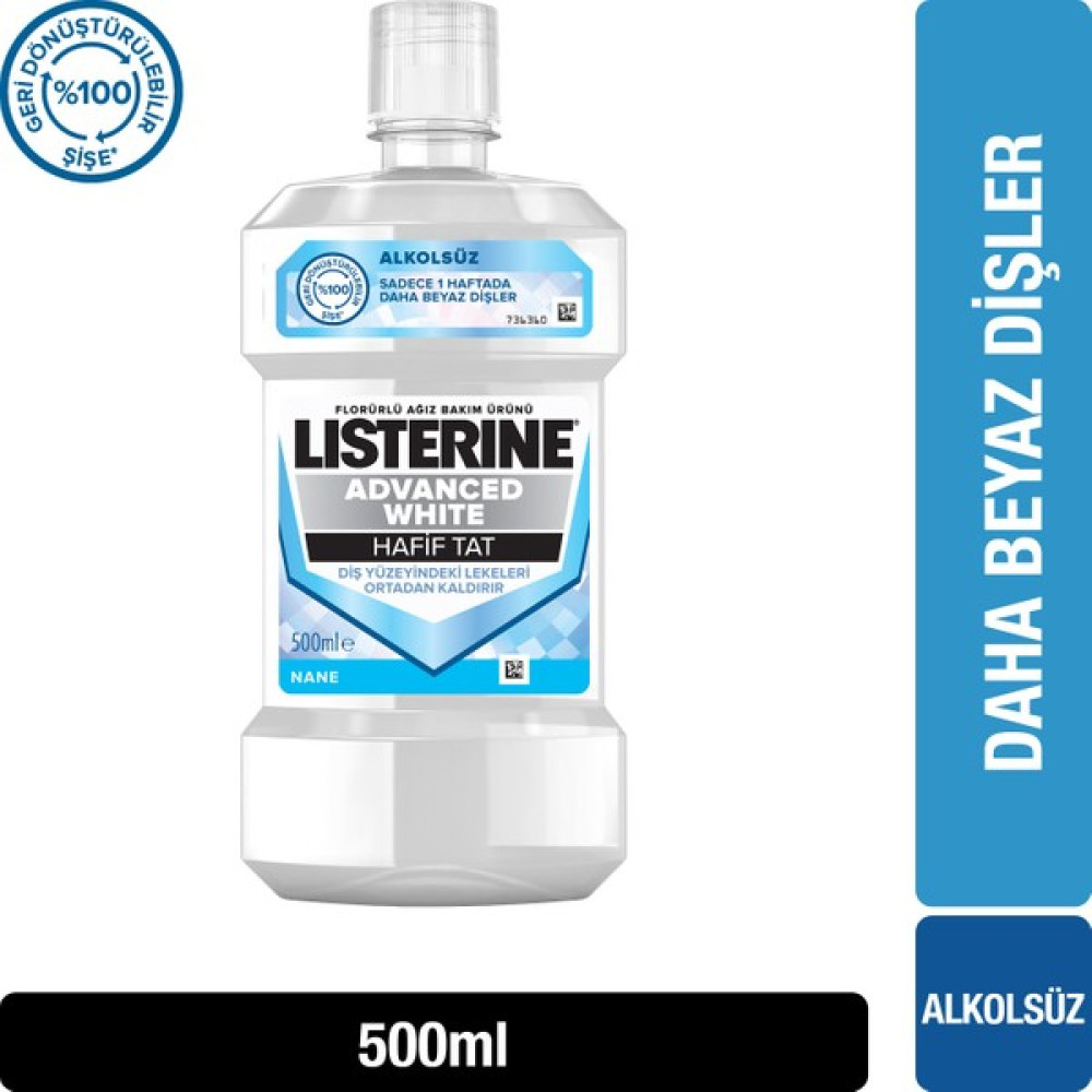 listerine advanced white hafif tat ağiz bakim suyu 500 ml Ağız Gargara ve Spreyi Fiyatı