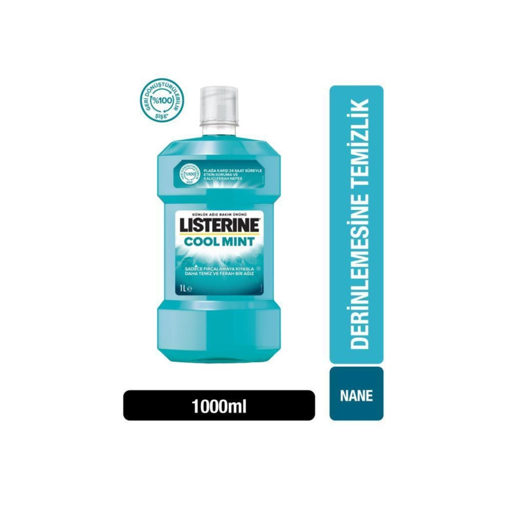 Listerine Cool Mint Ağız Bakım Suyu 1000 ml Ağız Gargara ve Spreyi Fiyatı