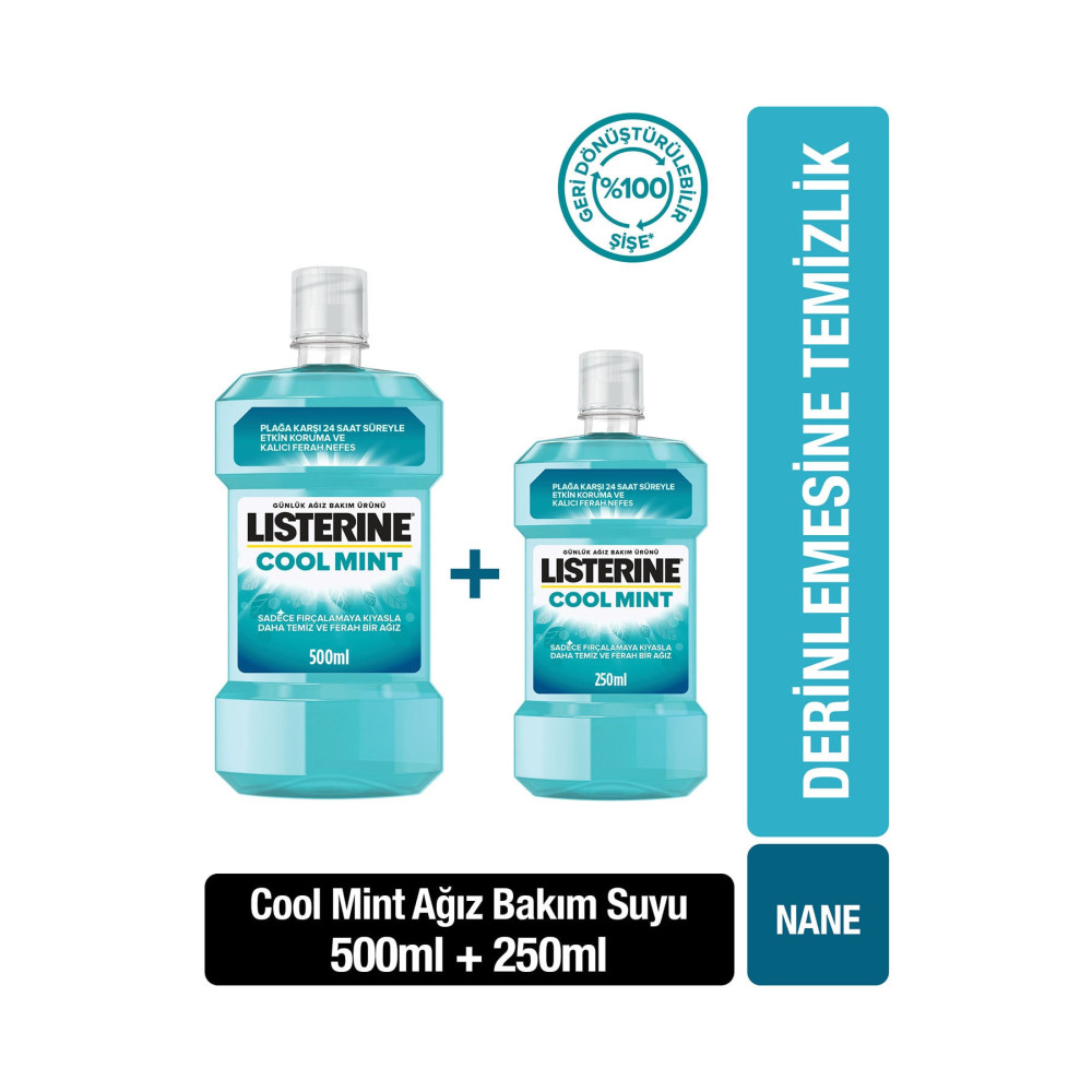 Listerine Cool Mint Ağız Bakım Suyu 500+250 ml Ağız Gargara ve Spreyi Fiyatı