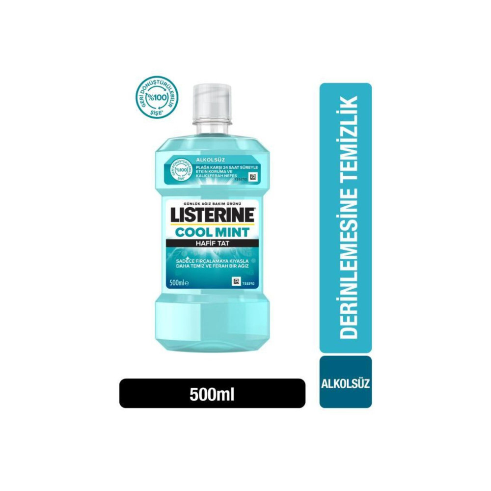 Listerine Cool Mint Hafif Tat Alkolsüz Ağız Bakım Suyu 500 ml Ağız Gargara ve Spreyi Fiyatı